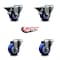 Service Caster 3'' Blue Poly Wheel Swivel Bolt Hole Caster Set with 2 Posi Lock Brakes, 4PK SCC-BH20S314-PPUB-BLUE-PLB-2-S-2 - alternate 4